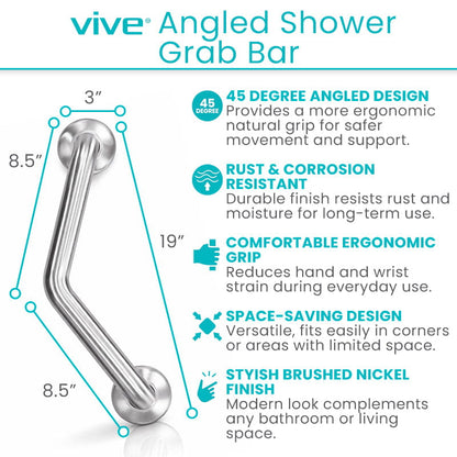 Angled Metal Grab Bar