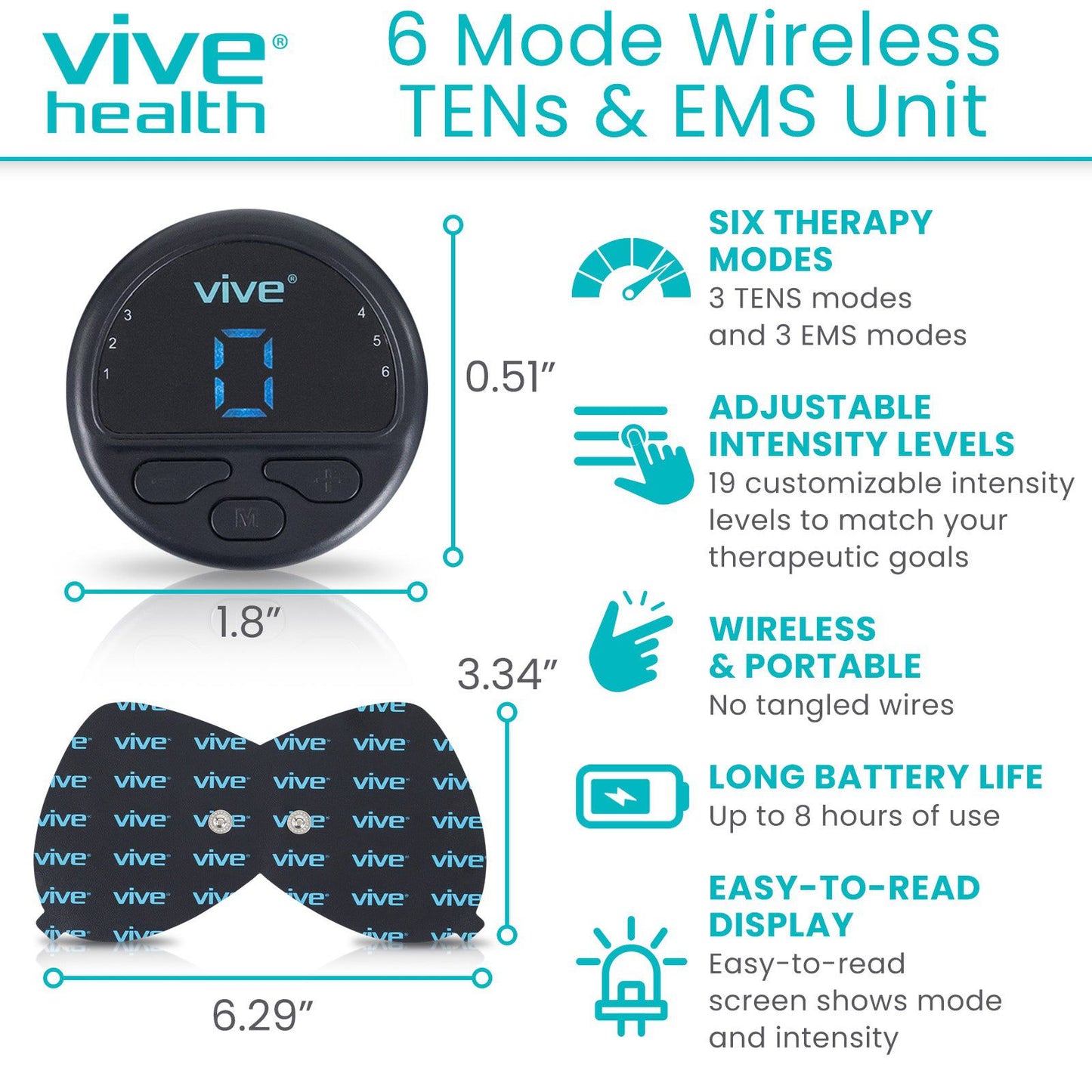 6-Mode Wireless TENS Unit