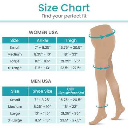 15-20mmHg Waist High Compression Pantyhose